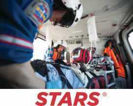 Stars paramedics inside a helicopter