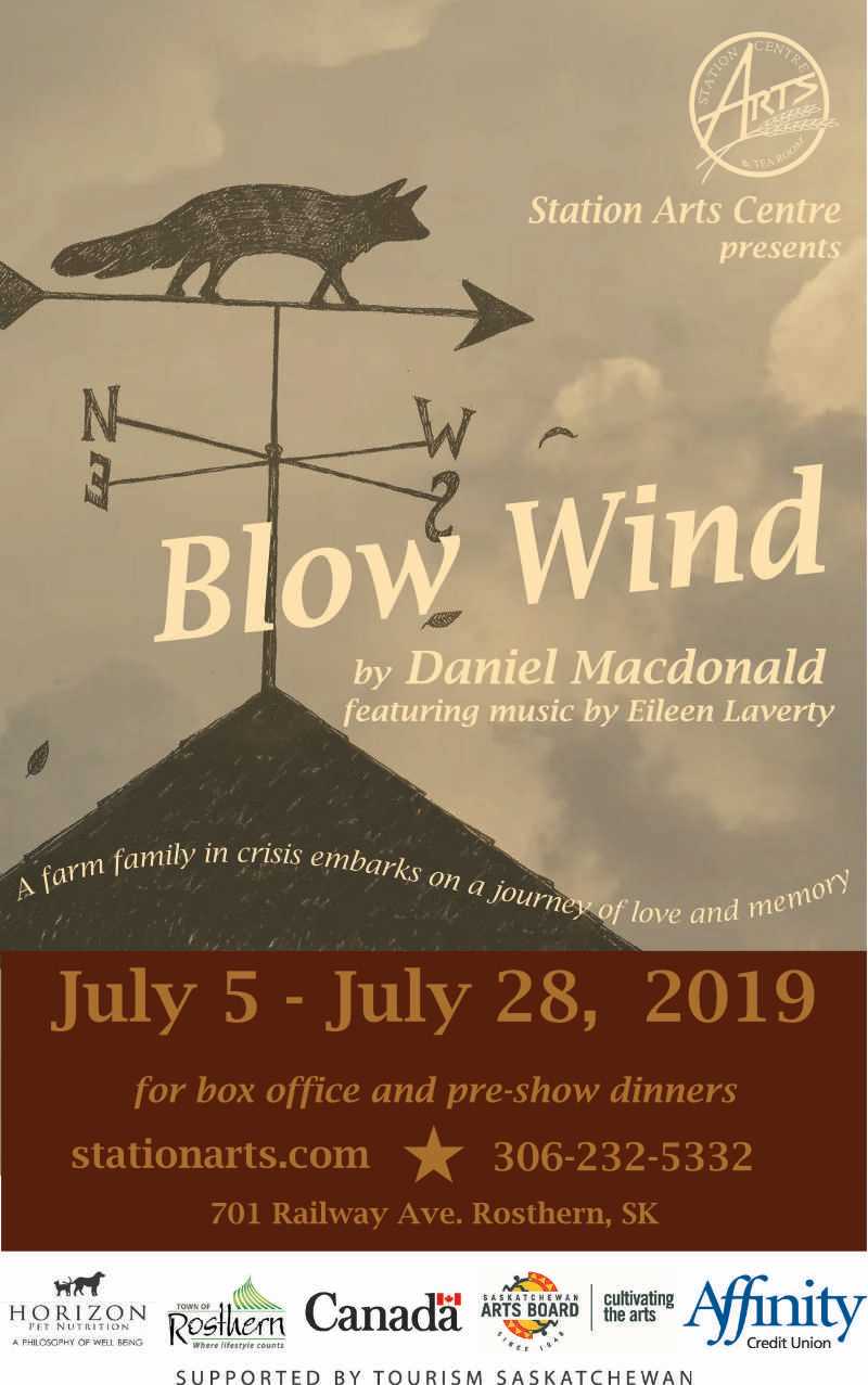 A poster for the production of Blow Wind by Daniel Macdonald
