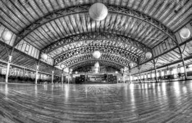 Black and white picture of Danceland Gym